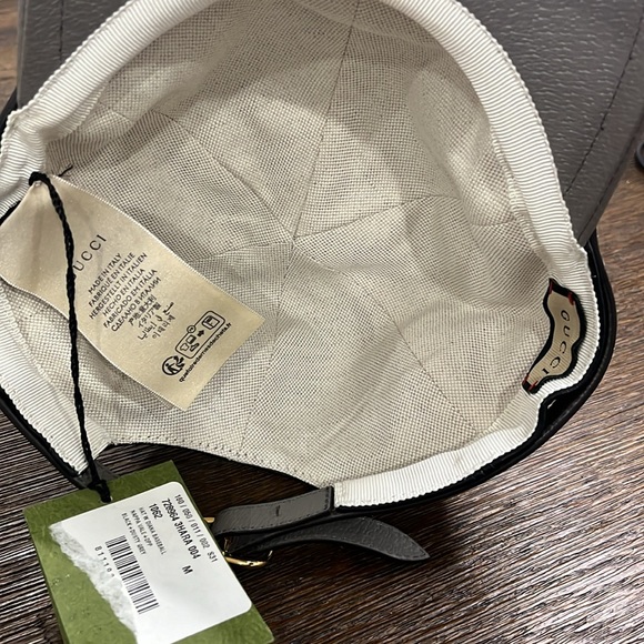 Gucci Leather Logo Baseball Cap Sz Medium (56 cm) new with tags - Picture 7 of 8